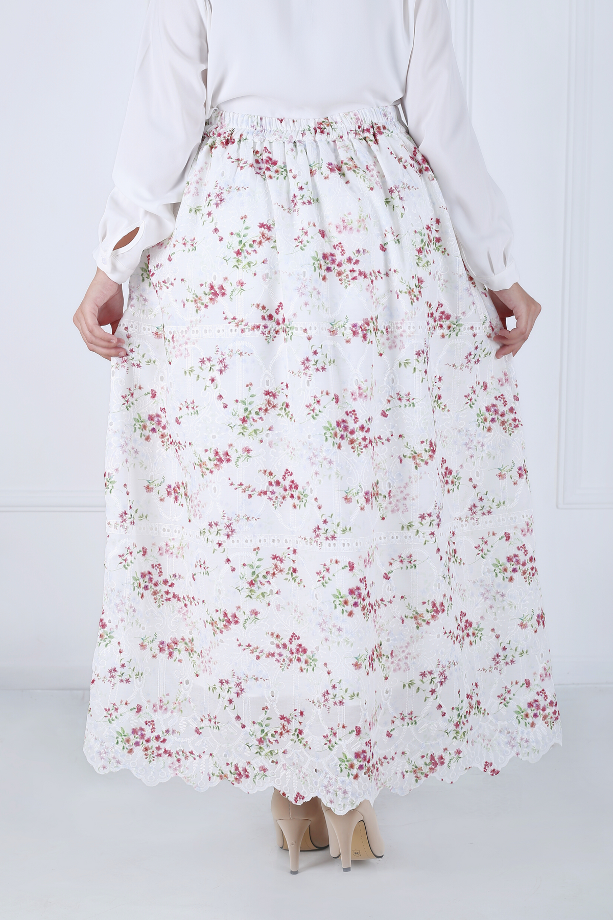 Jupe Longue Avec Doublure - Broderie Anglaise
