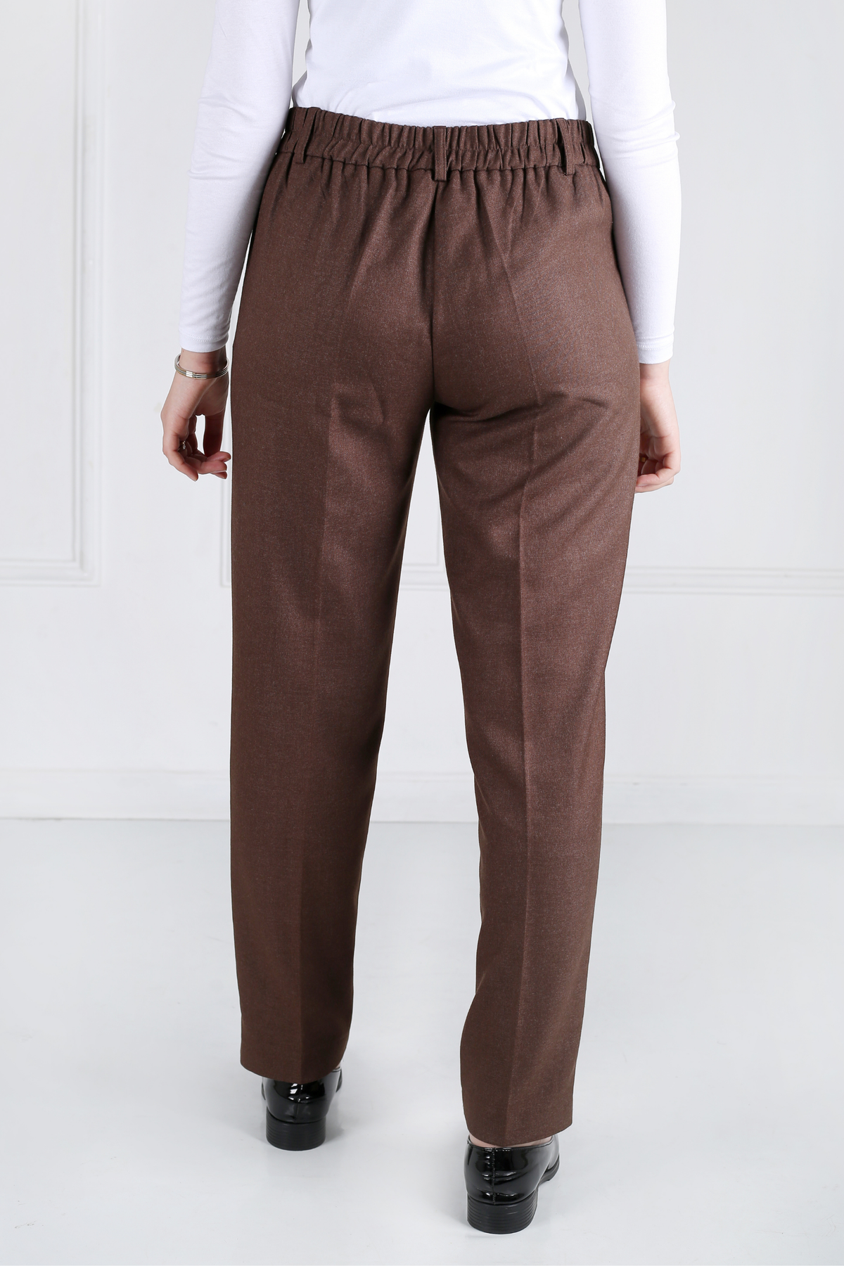 Pantalon Femme - Classique Droit - Flanelle Drapée