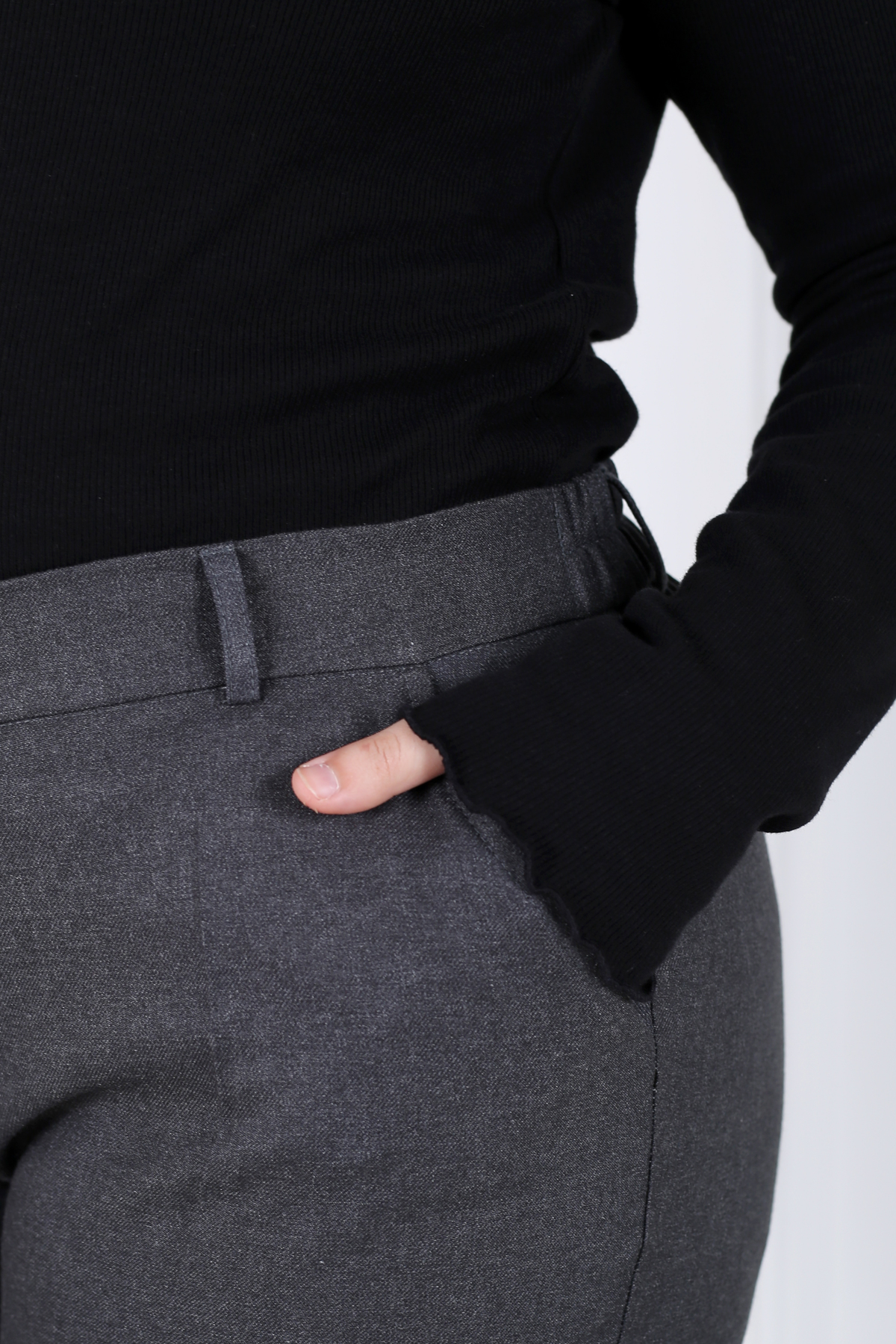 Pantalon Femme - Classique à Fentes CE Chaud - Flanelle Drapée