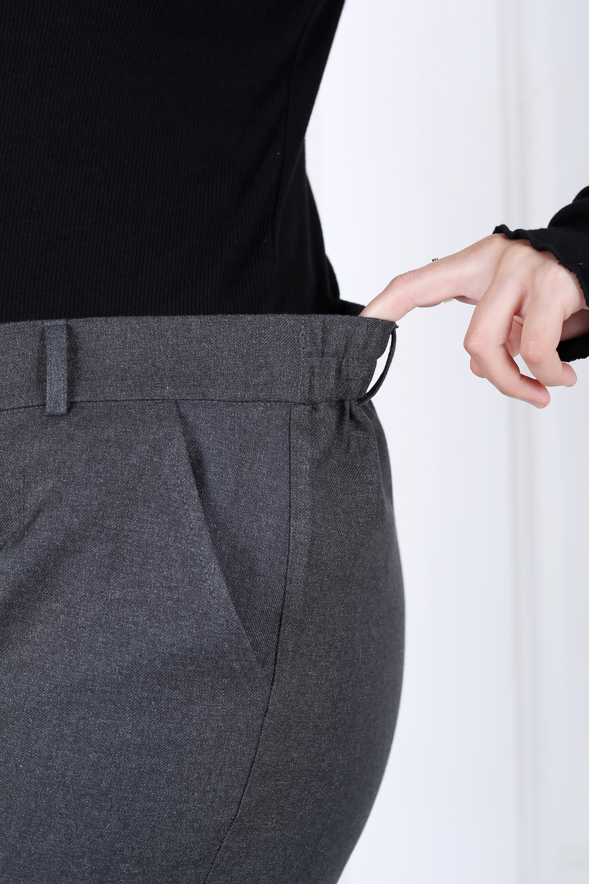 Pantalon Femme - Classique à Fentes CE Chaud - Flanelle Drapée