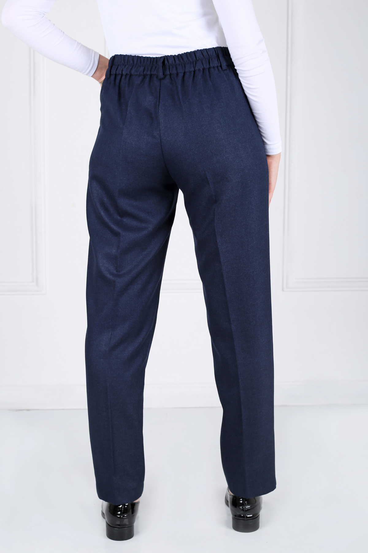 Pantalon Femme - Classique Droit - Flanelle Drapée