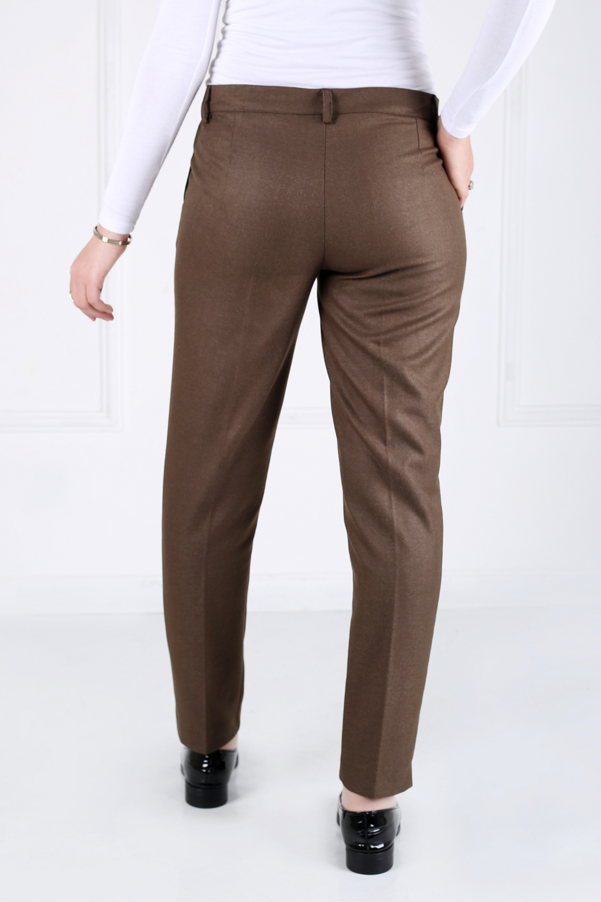Pantalon Femme - Classique à Fentes - Flanelle Drapée