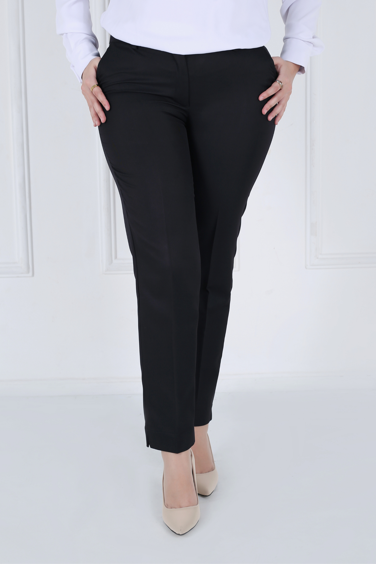 Pantalon Femme - Classique à fentes - Gabardine Tailleur