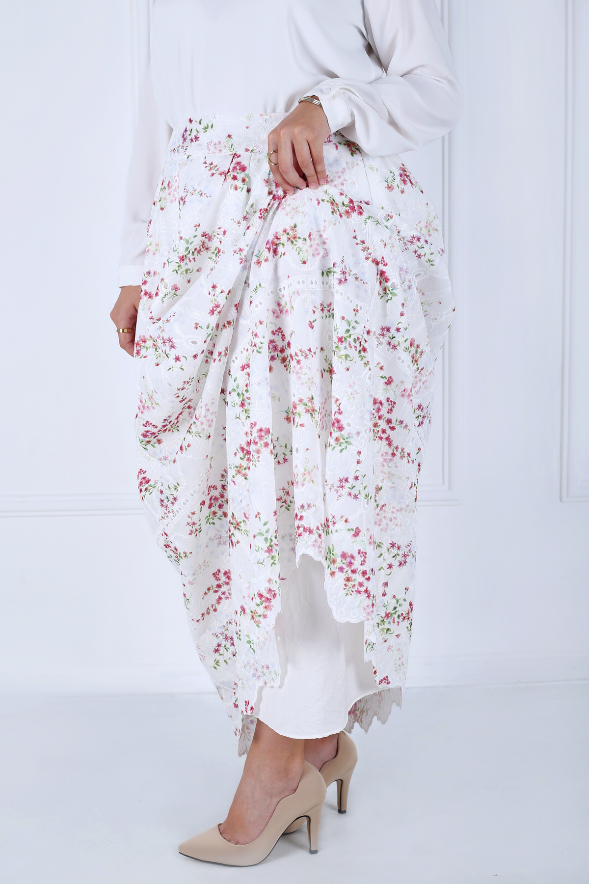 Jupe Longue Avec Doublure - Broderie Anglaise