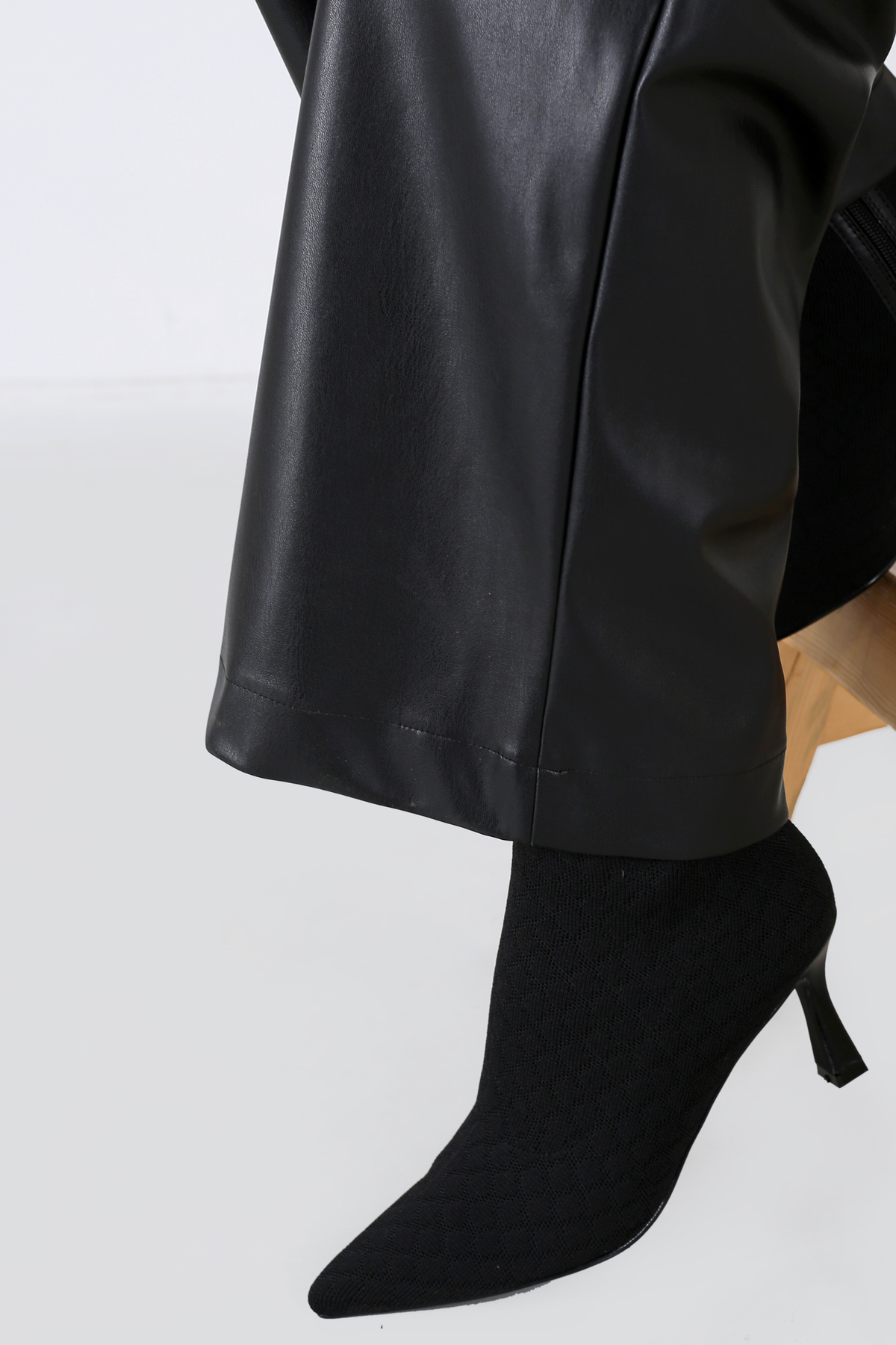 Pantalon Femme - Large Chaud - Simili Cuir Etirable