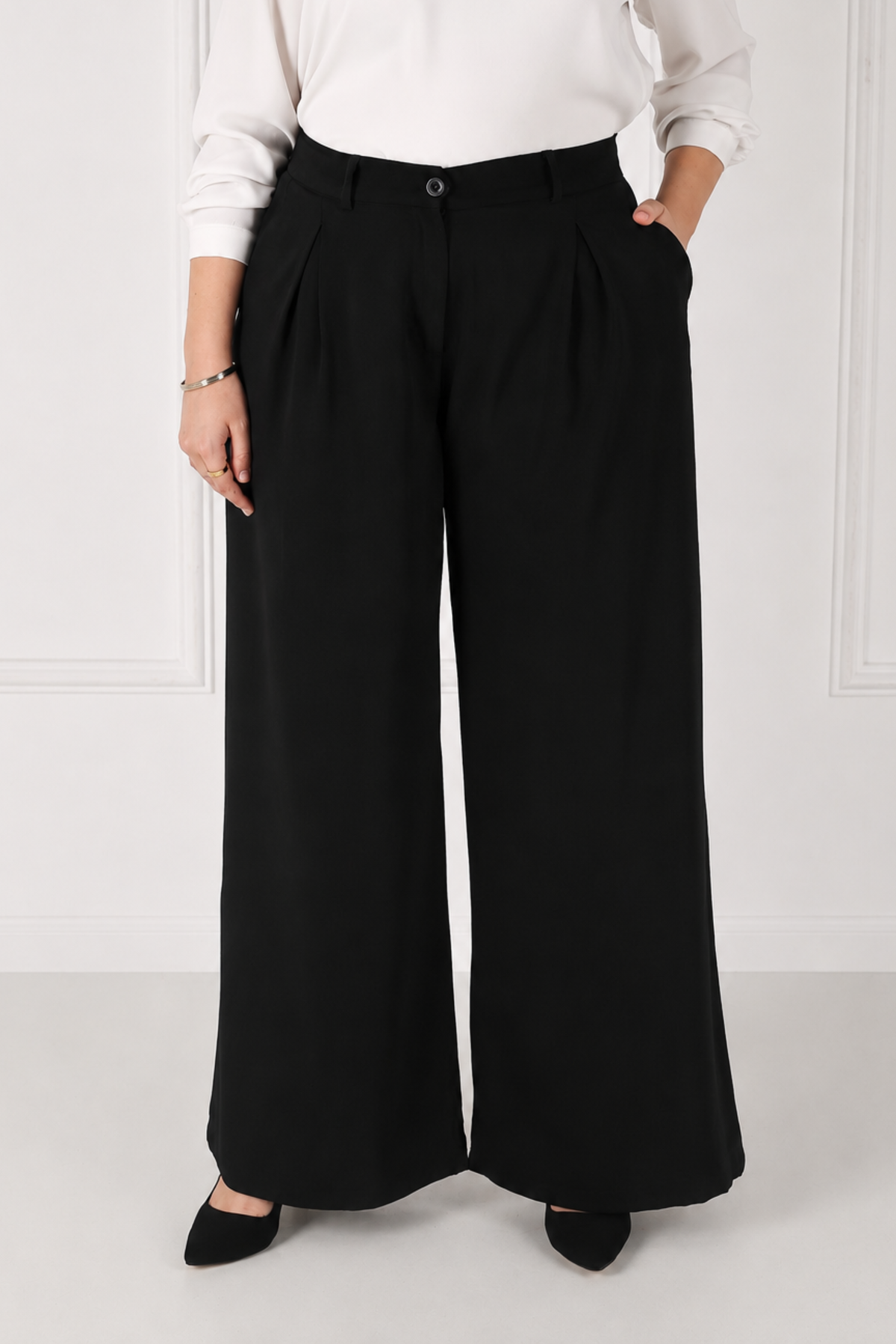 Pantalon Femme - Palazzo à Plis - Crêpe Corée