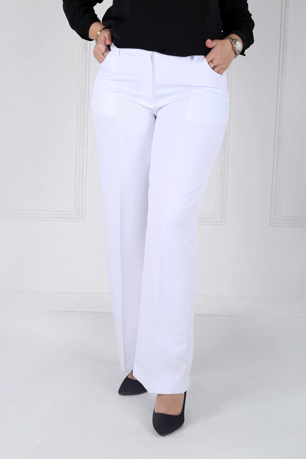 Pantalon Femme - Classique Large - Gabardine Tailleur