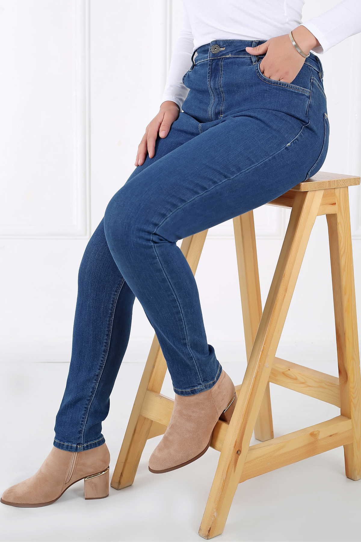 Pantalon Femme - Jean Taille Haute