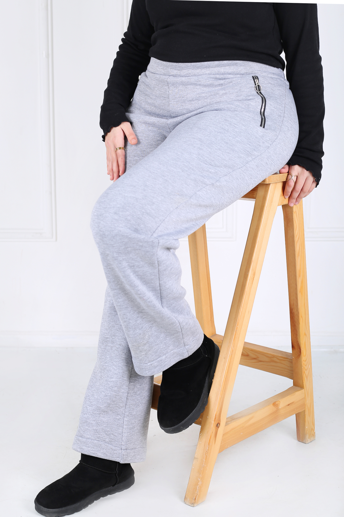 Pantalon Femme - Droit Poches Zippées - Molleton Gratté Chaud 🔥