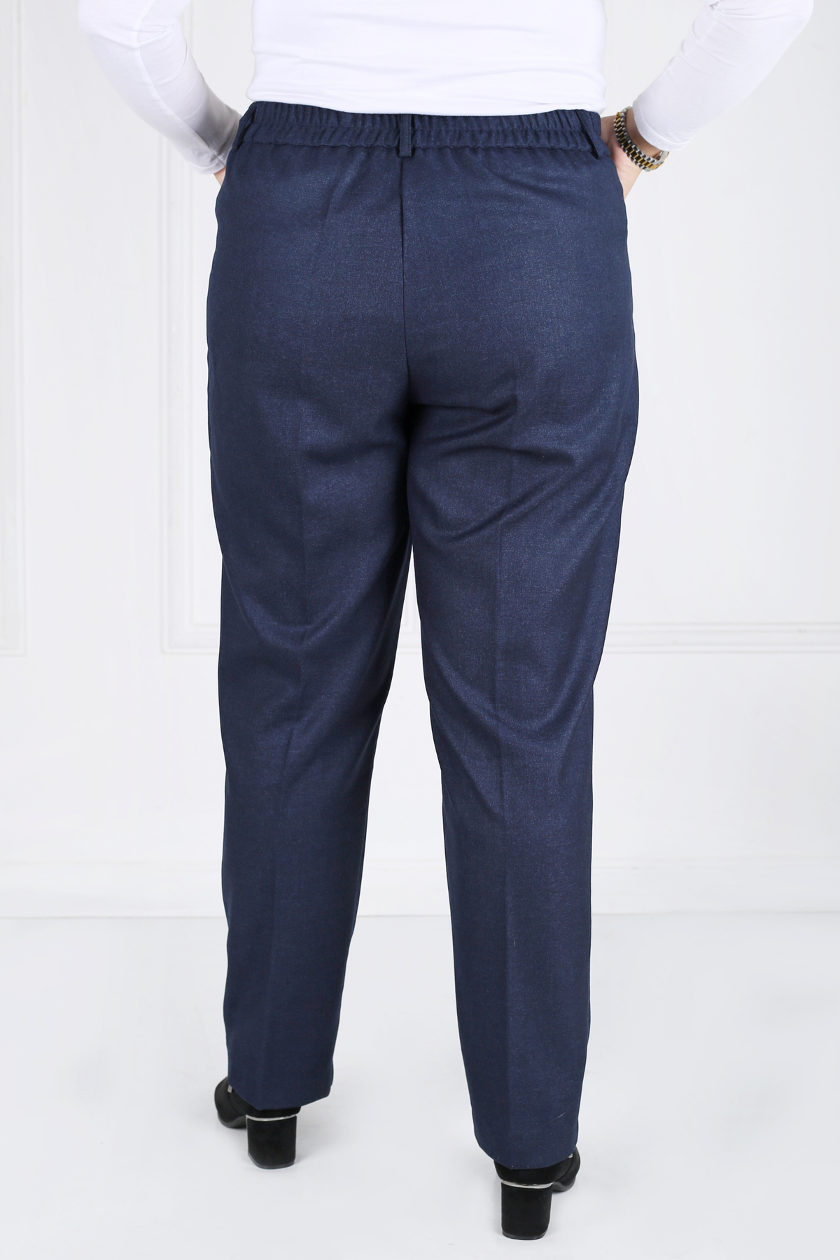 Pantalon Femme - Classique Droit - Flanelle Drapée