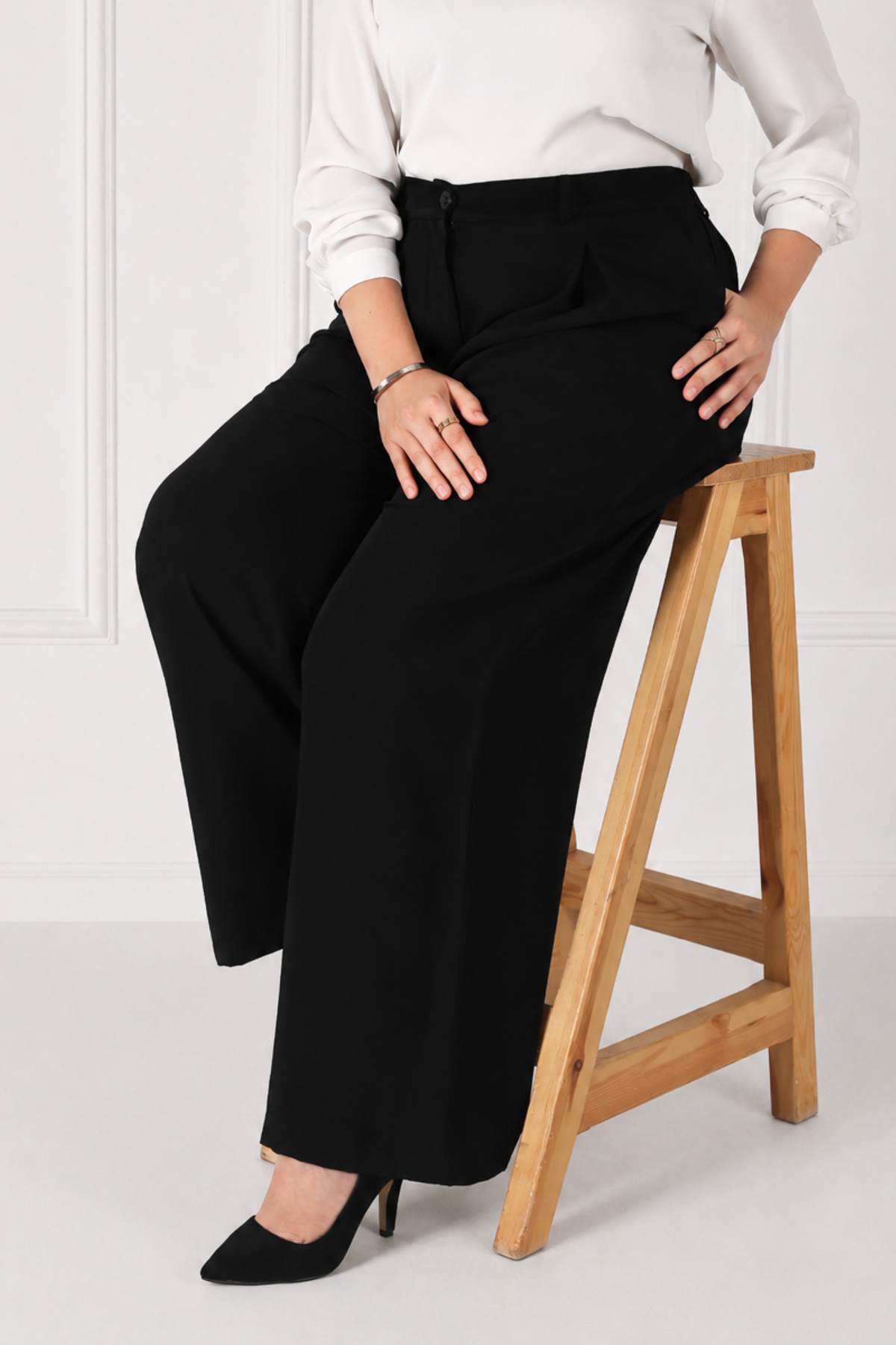 Pantalon Femme - Palazzo à Plis - Crêpe Corée
