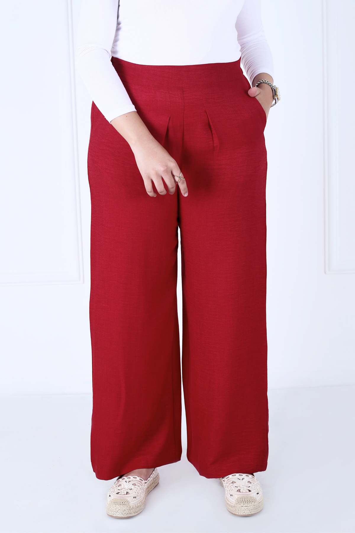 Pantalon Femme - Casual Large - Effet Lin