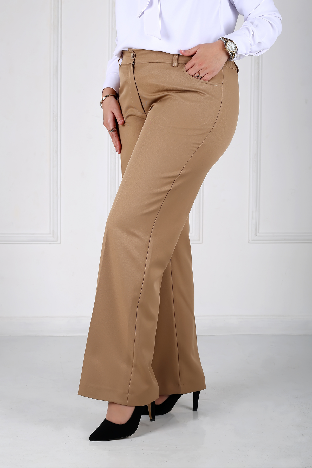 Pantalon Femme - Classique Large - Gabardine Tailleur