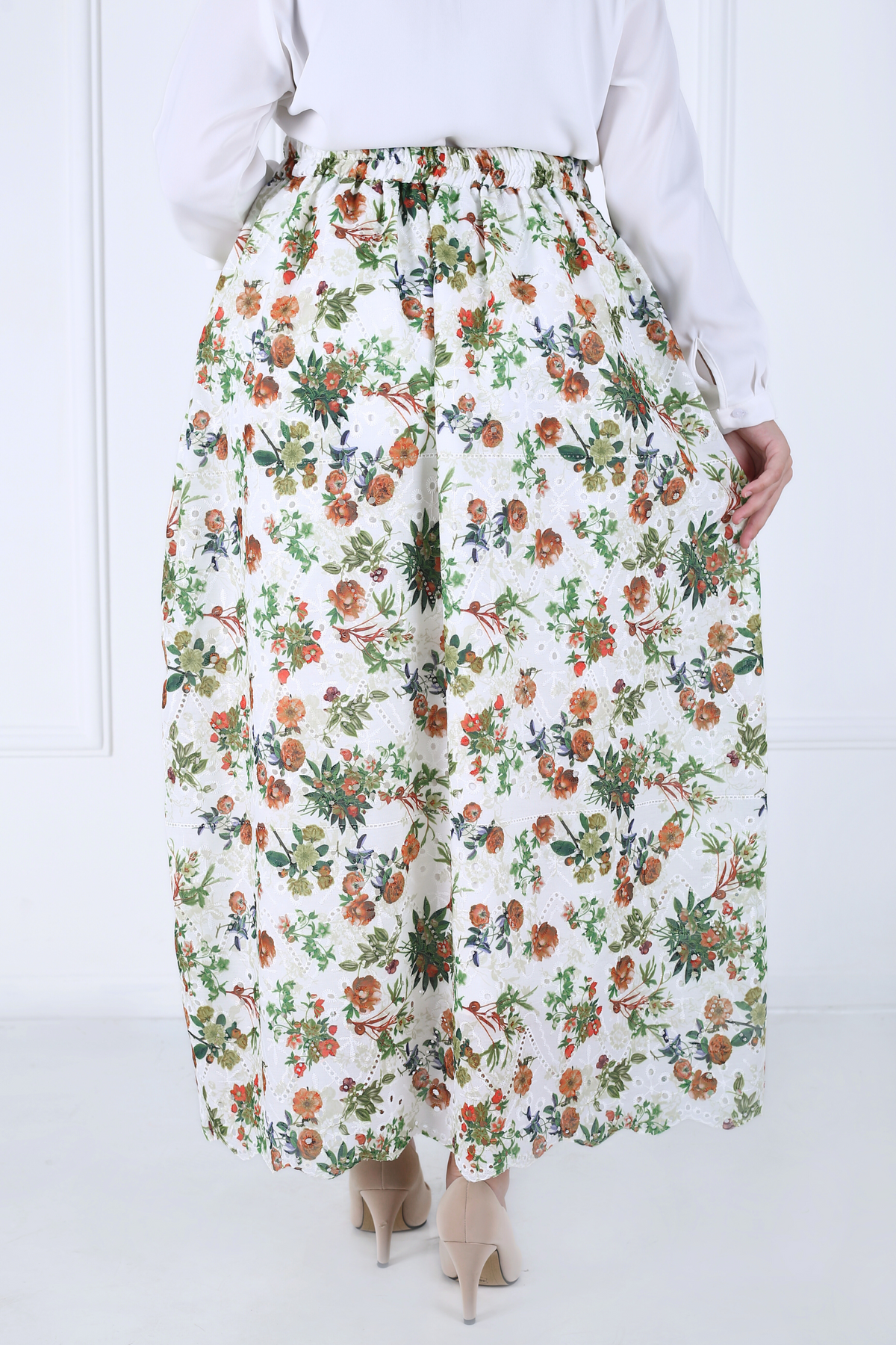 Jupe Longue Avec Doublure - Broderie Anglaise