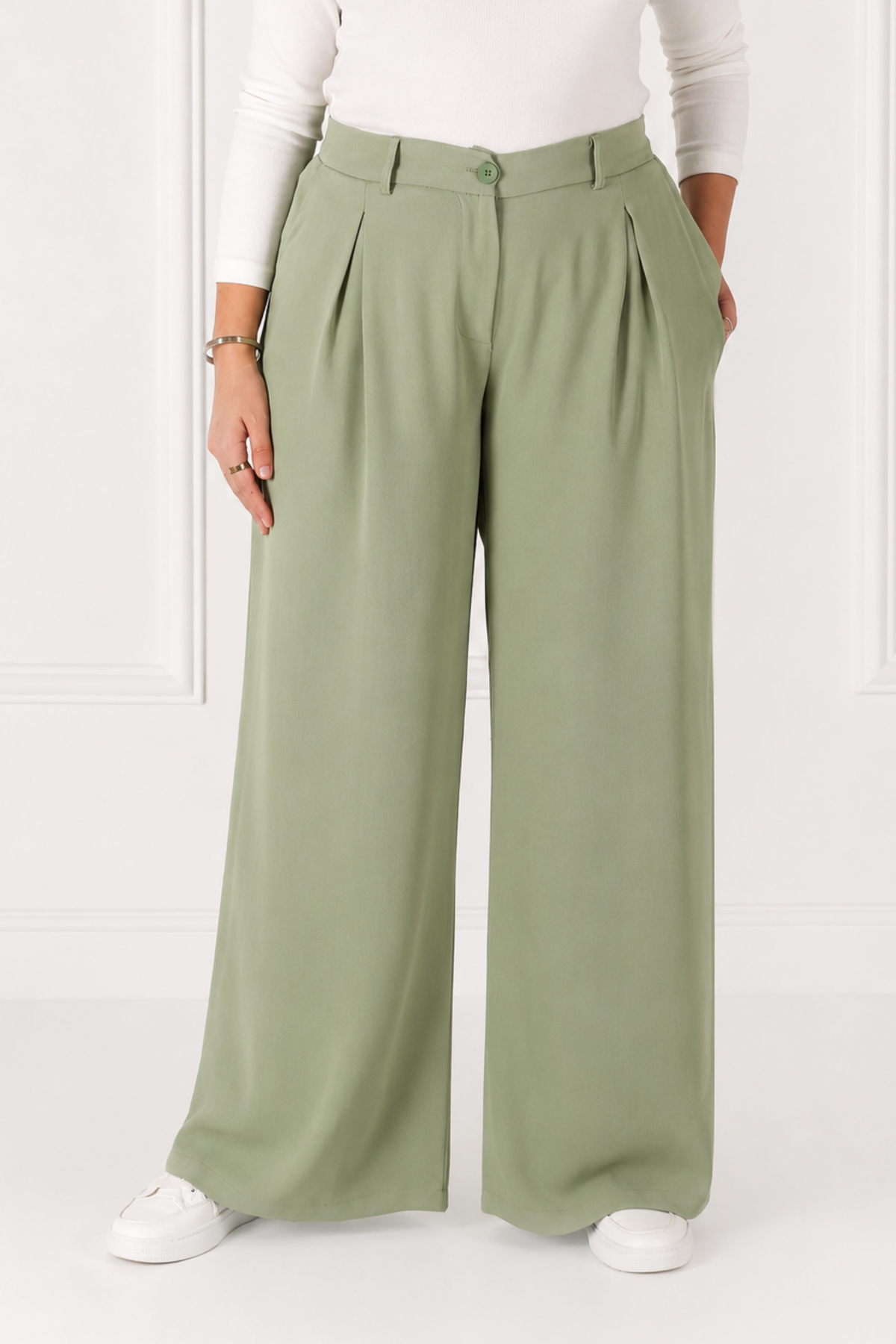 Pantalon Femme - Palazzo à Plis - Crêpe Corée