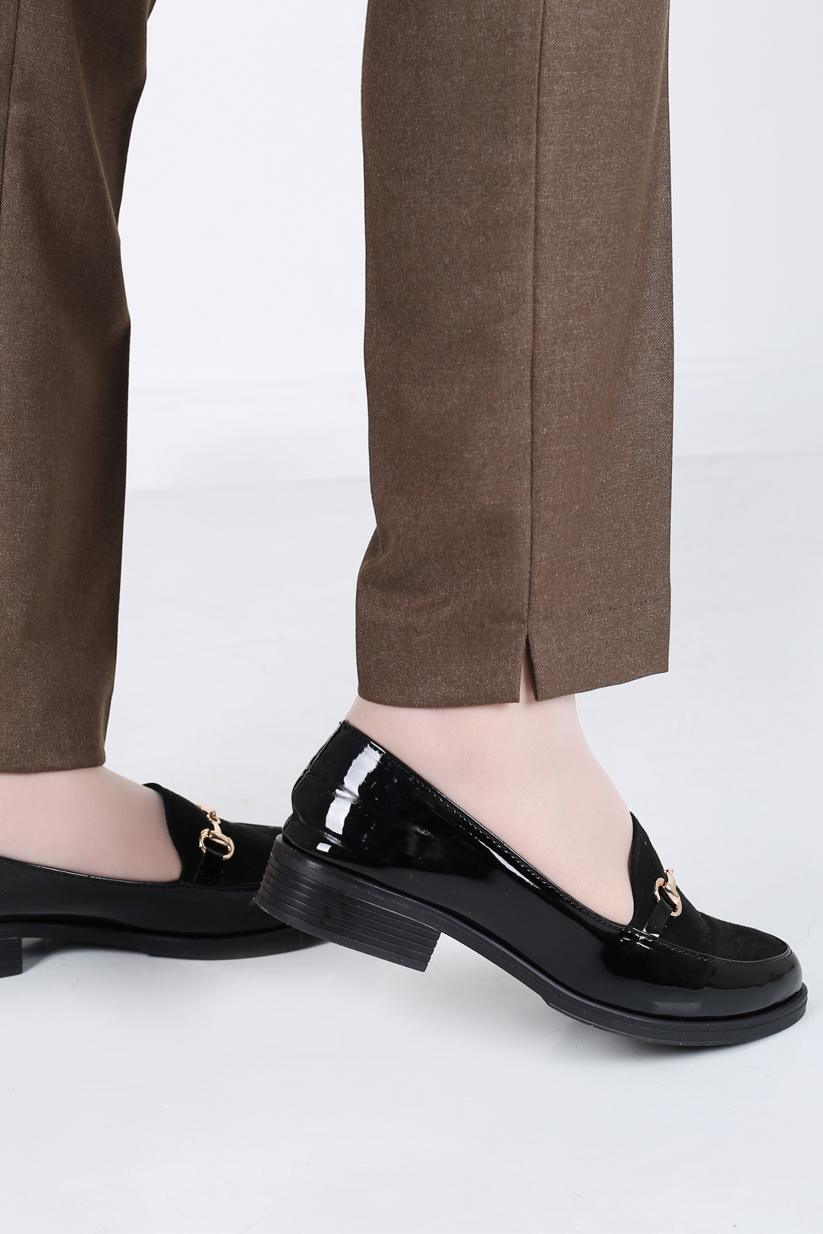 Pantalon Femme - Classique à Fentes - Flanelle Drapée