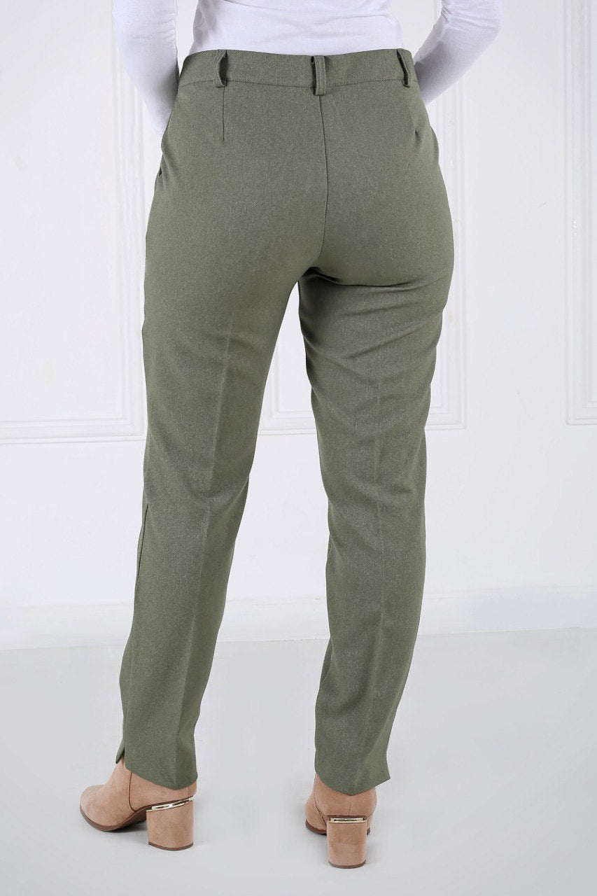 Pantalon Femme - Classique à Fentes - Flanelle