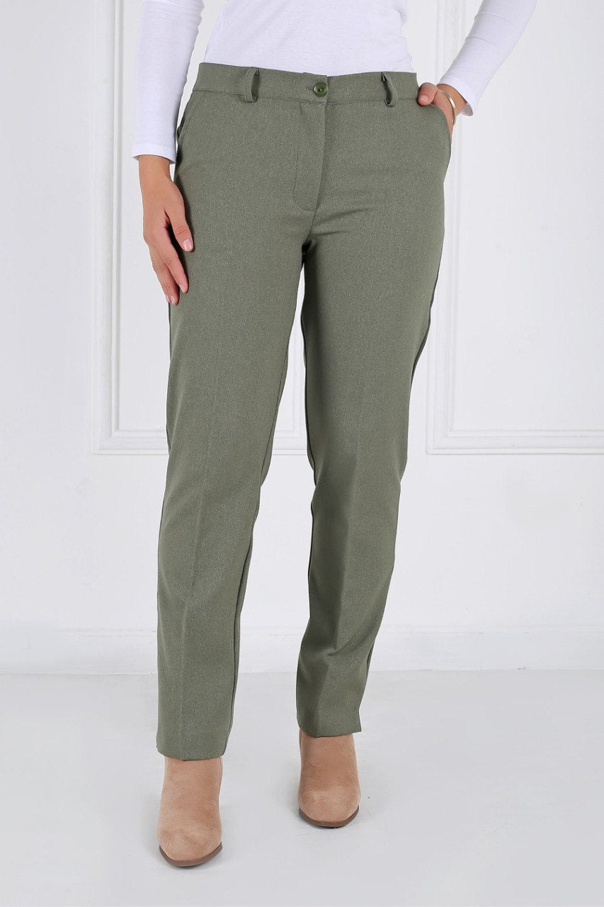 Pantalon Femme - Classique à Fentes - Flanelle