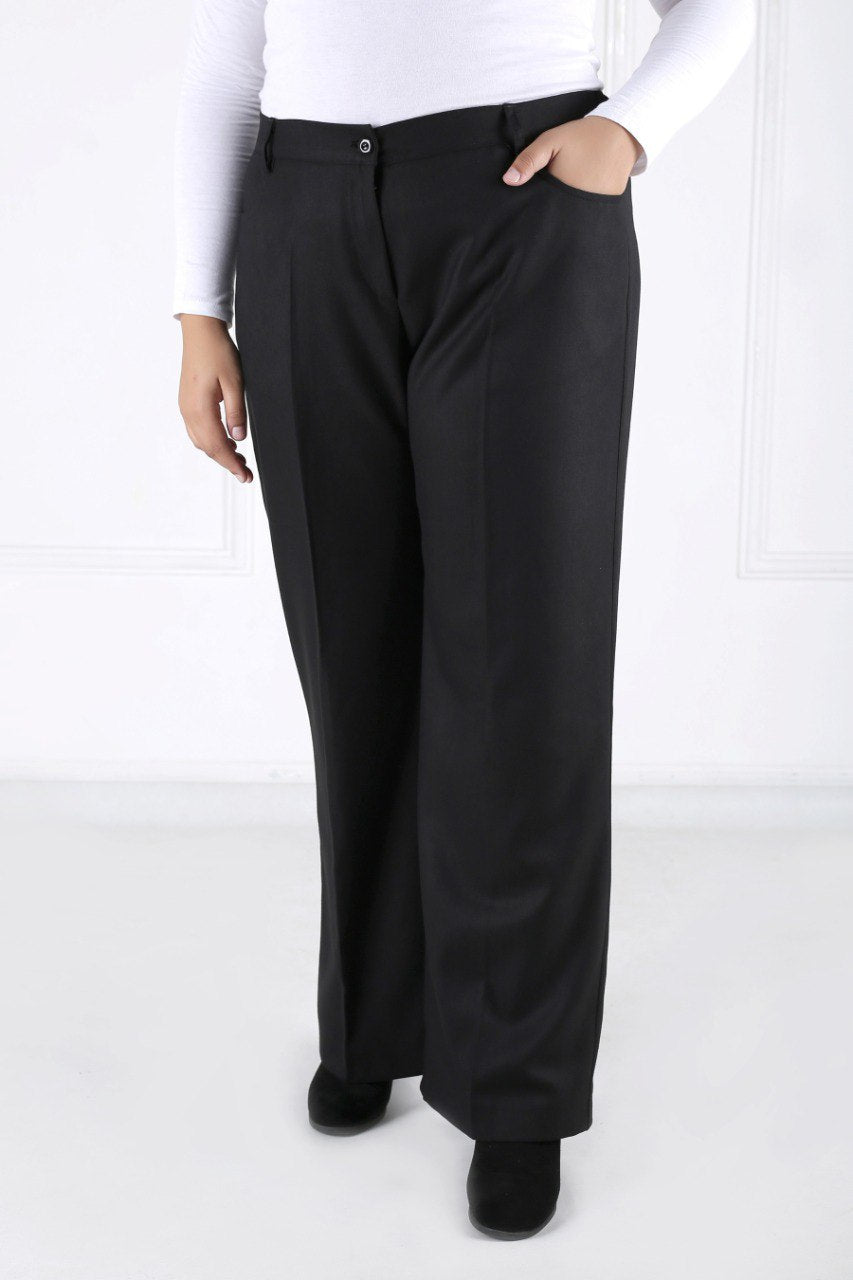 Pantalon Femme - Classique Large - Flanelle Drapée