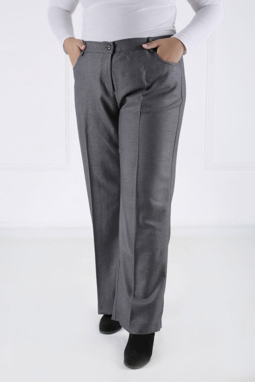 Pantalon Femme - Classique Large - Flanelle Drapée