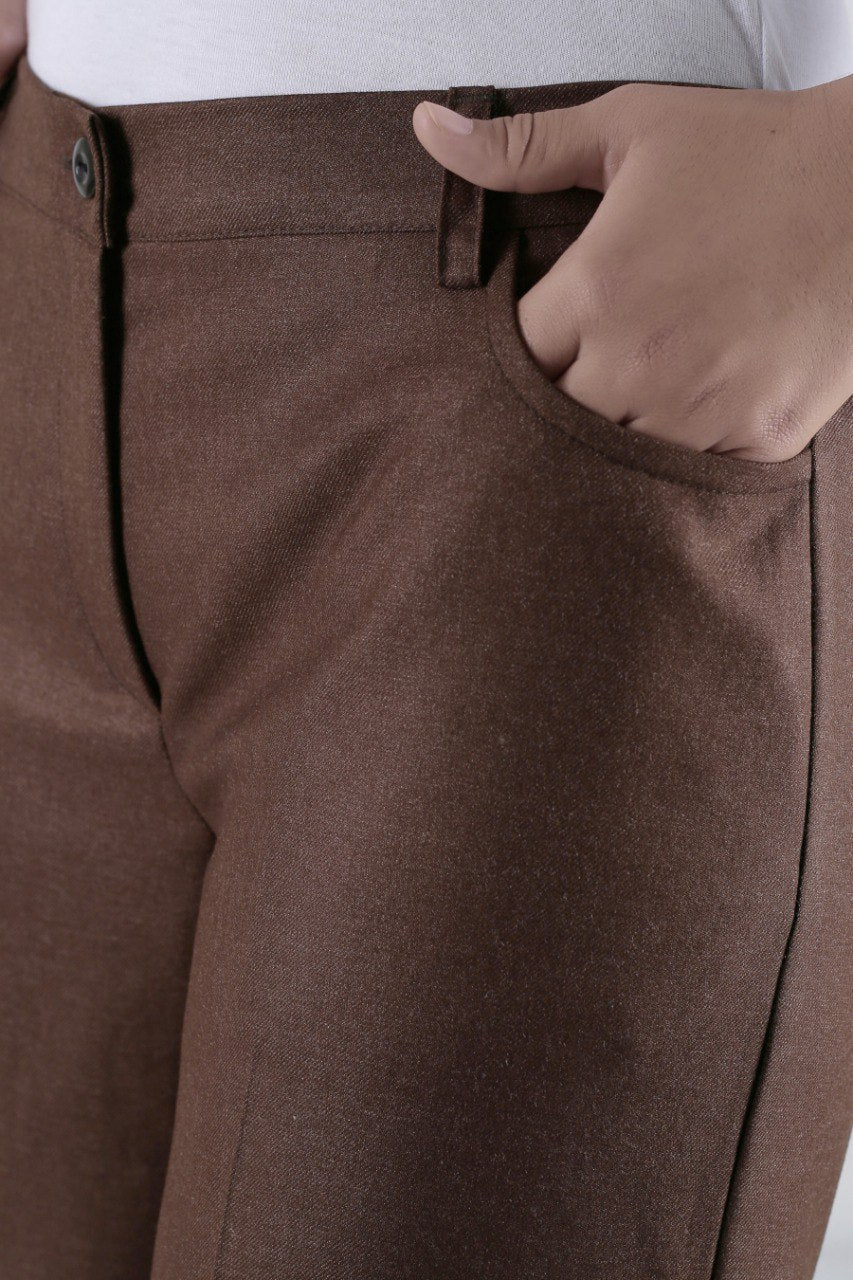 Pantalon Femme - Classique Large - Flanelle Drapée