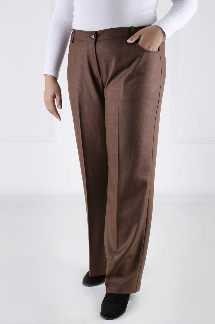 Pantalon Femme - Classique Large - Flanelle Drapée