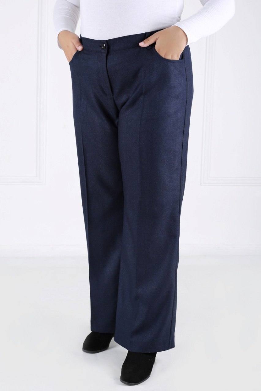 Pantalon Femme - Classique Large - Flanelle Drapée