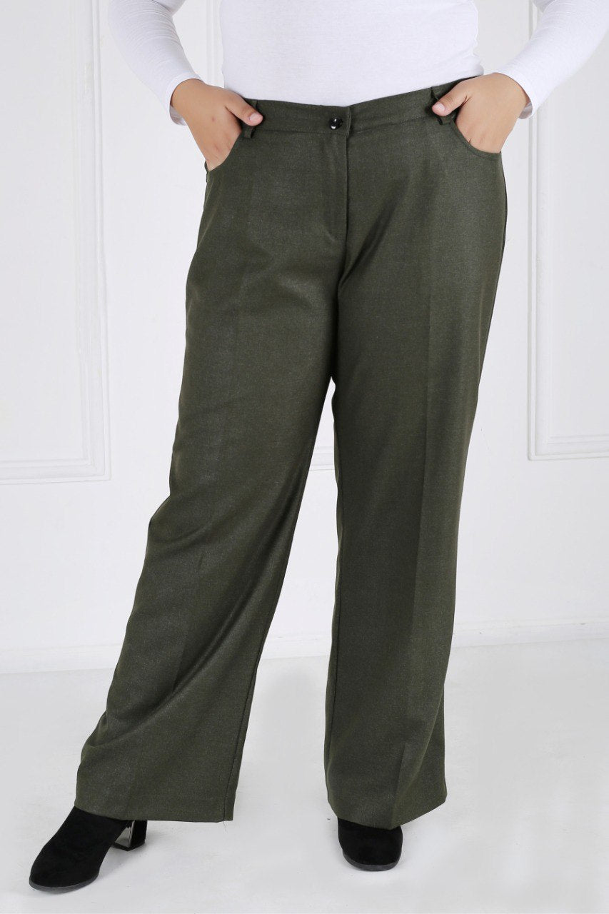 Pantalon Femme - Classique Large - Flanelle Drapée