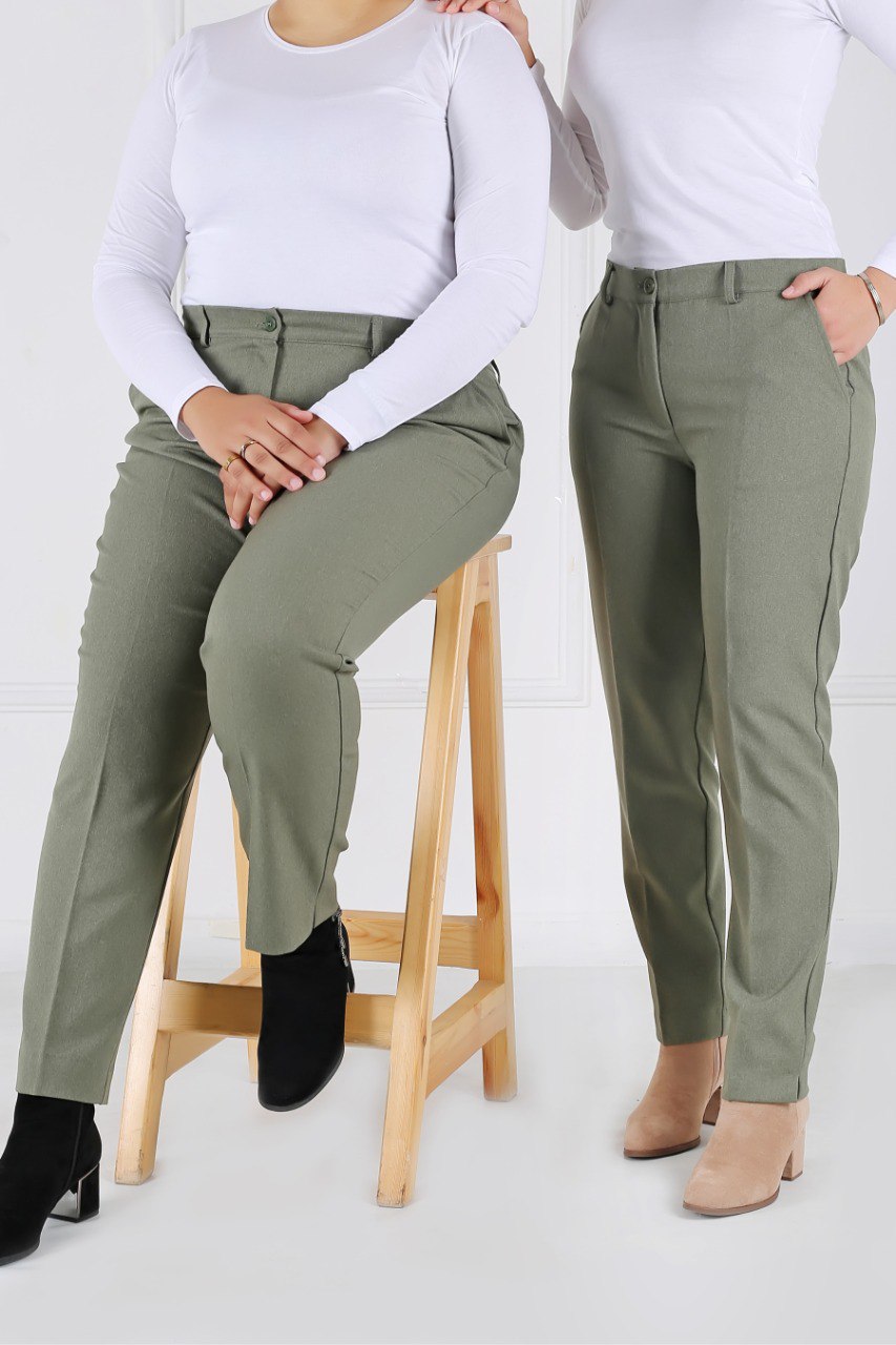 Pantalon Femme - Classique à Fentes - Flanelle