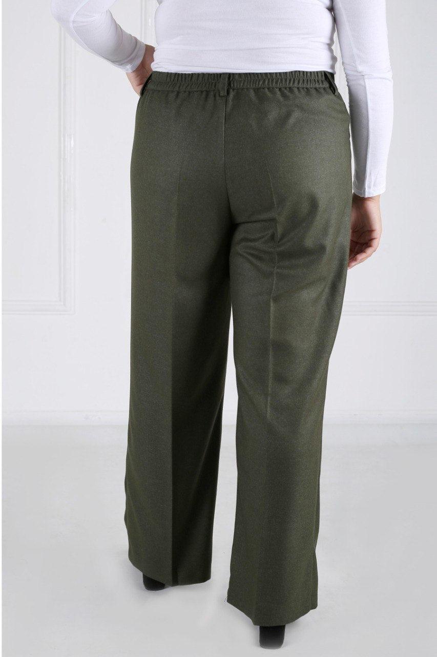 Pantalon Femme - Classique Large - Flanelle Drapée