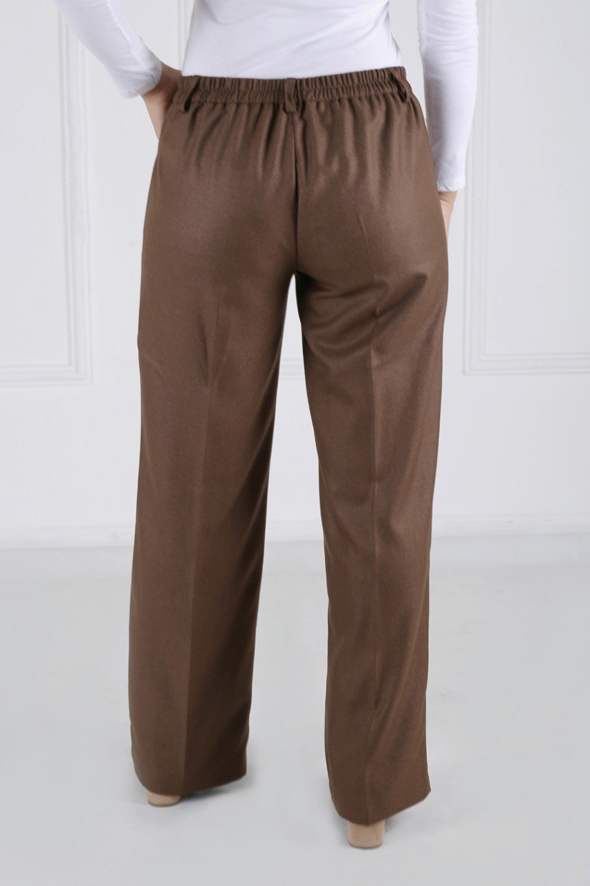 Pantalon Femme - Classique Large - Flanelle Drapée