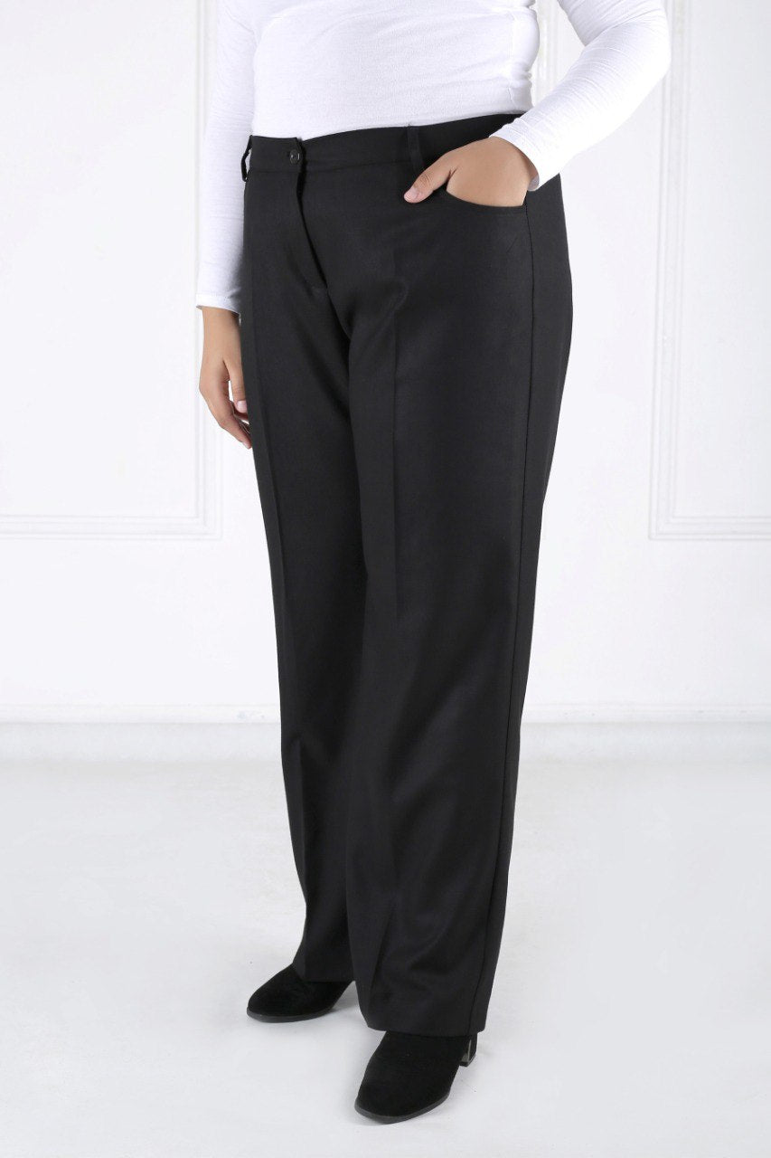 Pantalon Femme - Classique Large - Flanelle Drapée