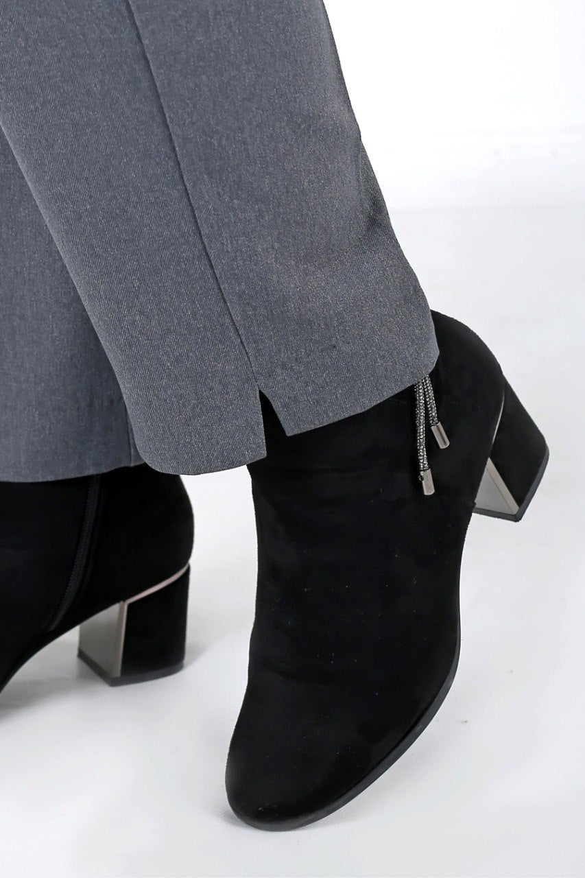 Pantalon Femme - Classique à Fentes - Flanelle
