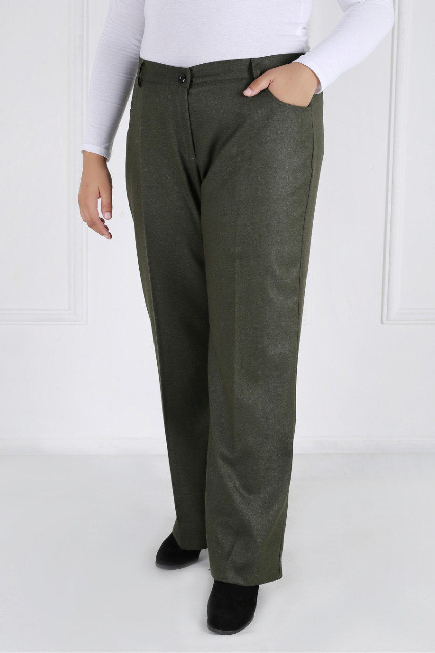 Pantalon Femme - Classique Large - Flanelle Drapée