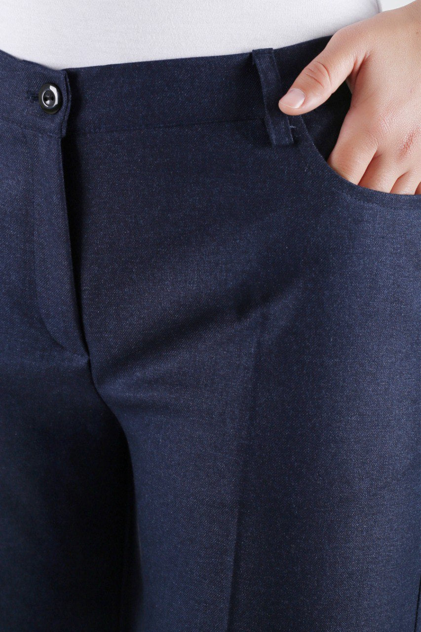 Pantalon Femme - Classique Large - Flanelle Drapée