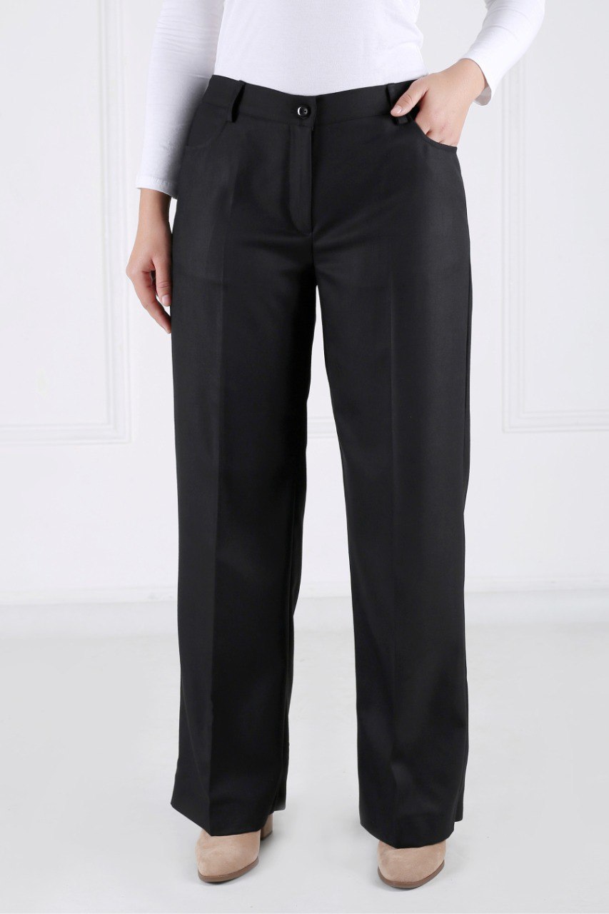 Pantalon Femme - Classique Large - Flanelle Drapée